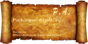 Puchinger Alpár névjegykártya