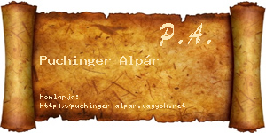 Puchinger Alpár névjegykártya
